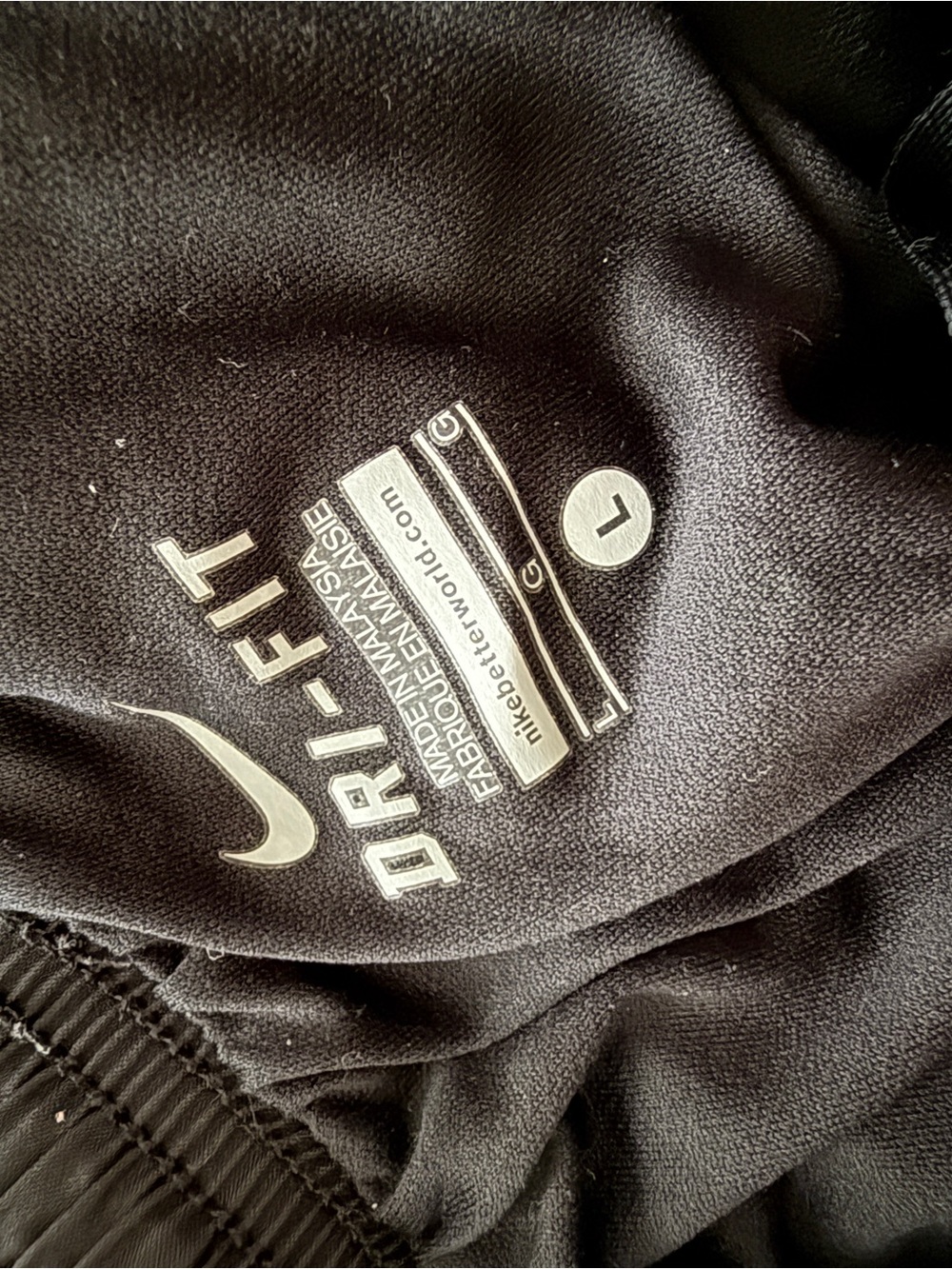 Nike Black Dri-FIT Athletic Shorts with White Logo - Picture 2 of 2